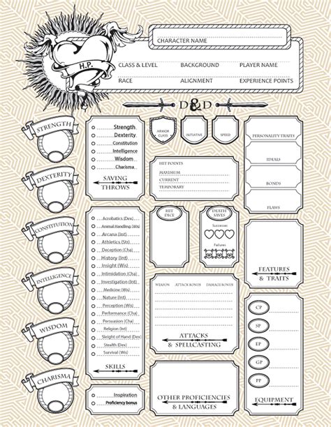 Types of DND Sheets