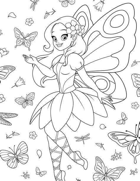 Variety of fairy coloring pages