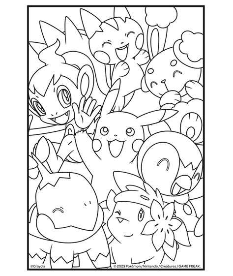 Types of Pokémon coloring pages