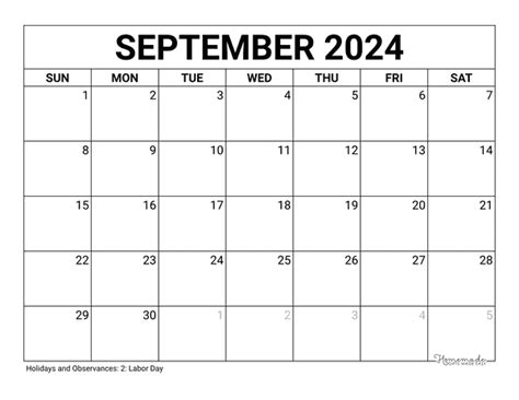 Types of September Calendars