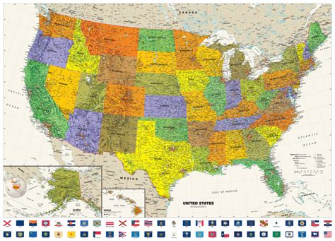 Types of USA Map Prints