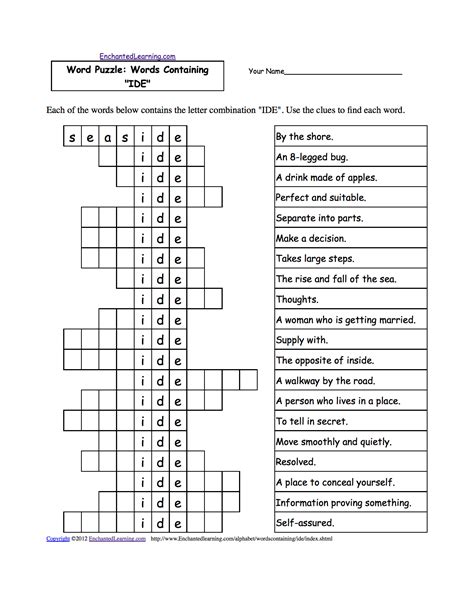 Description of Types of Word Search