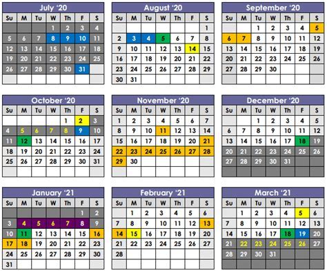 UNCG Calendar Overview