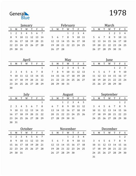 Understanding the 1978 Calendar