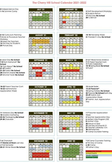 Understanding the Cherry Hill Schools Calendar