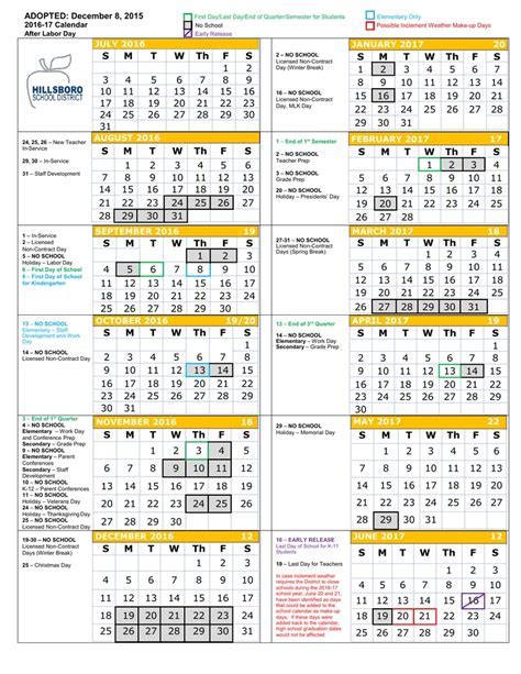 Understanding the HCCFL Calendar