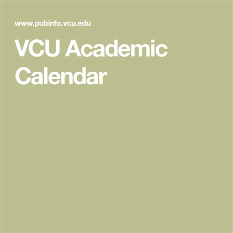 Understanding the VCU Academic Calendar