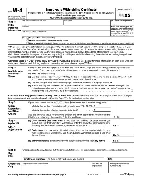 Understanding W4 Form