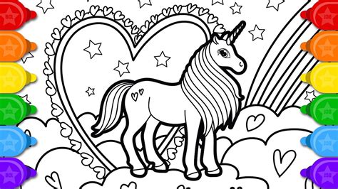 Unicorn Coloring Pages with Glitter