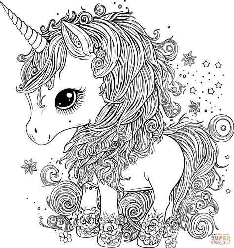 Unicorn coloring pages with tutorials