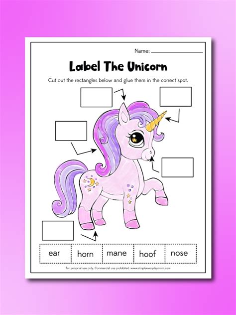 Unicorn Educational Worksheets