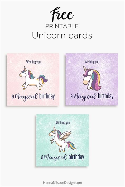 Unicorn Printable Cards