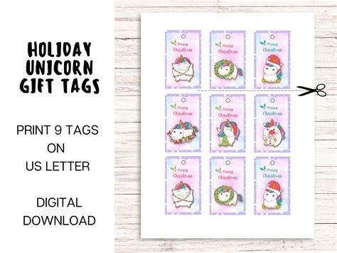 Unicorn Printable Gift Tags