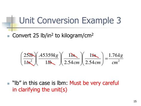 Unit conversion example