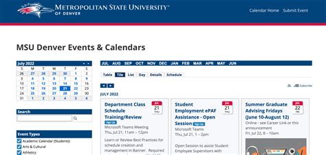 University of Denver Academic Calendar Image 2