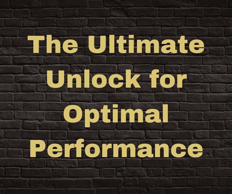 Unlocking Performance