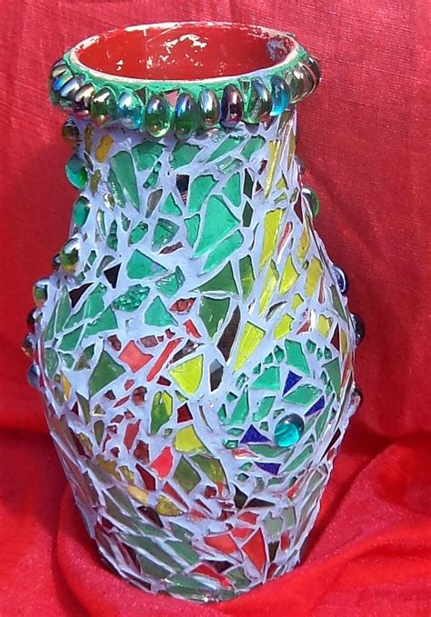 A mosaic art piece created from upcycled glass