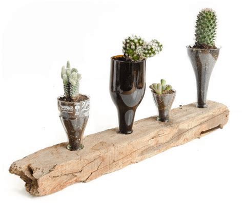 Upcycled glass planters