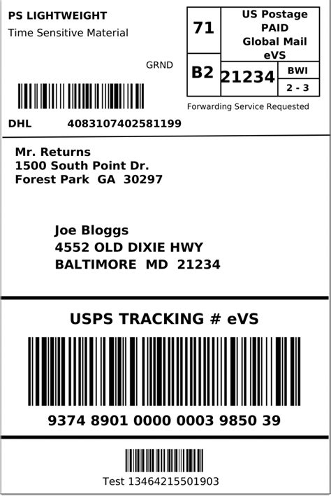 Description of UPS Label Templates for E-commerce