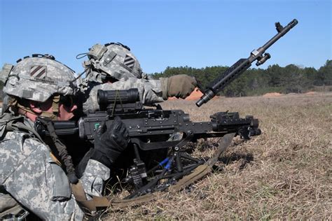 US Army Machine Gunner in Action