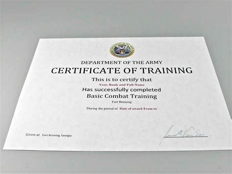 US Army Training Certification