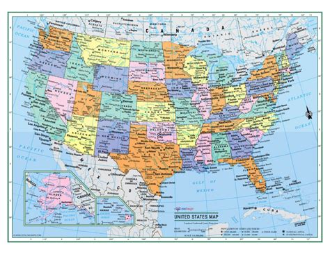 US Map Print Sizes and Materials