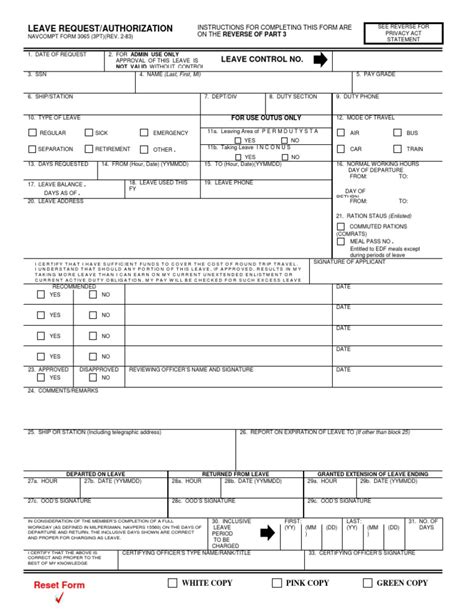 US Navy Emergency Leave Form