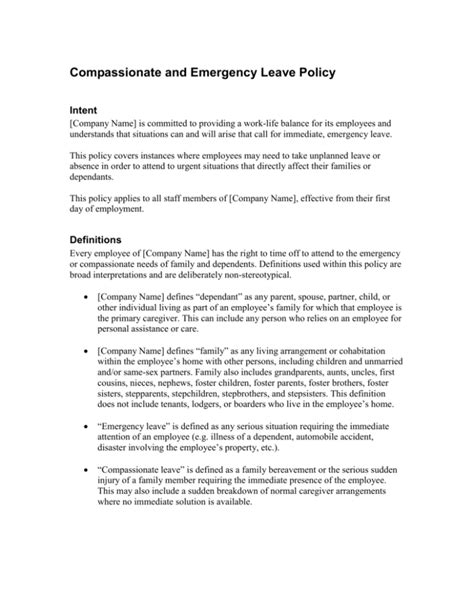 US Navy Emergency Leave Policy