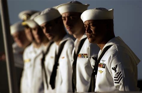 US Navy sailors at sea