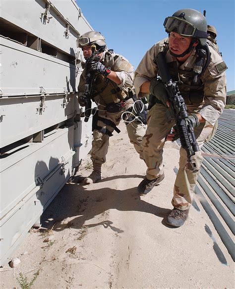 US Navy SEAL with M4 carbine during close-quarters combat