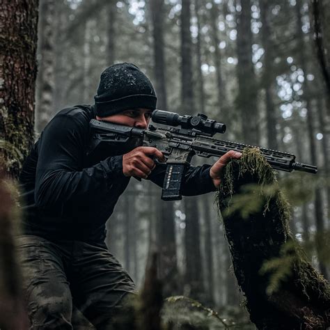 US Navy SEAL with M4 carbine and attached accessories