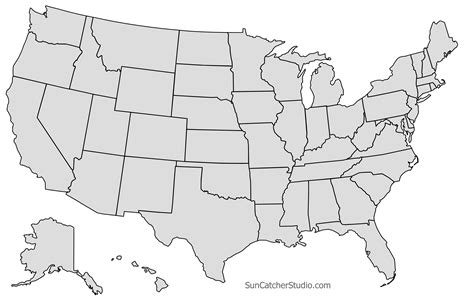 USA Map Printable Blank Template