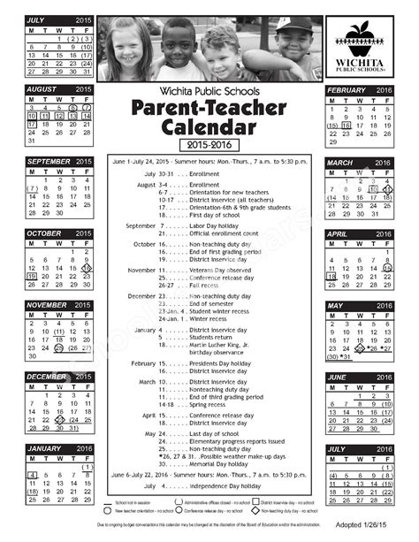 USD 259 District Calendar Guide