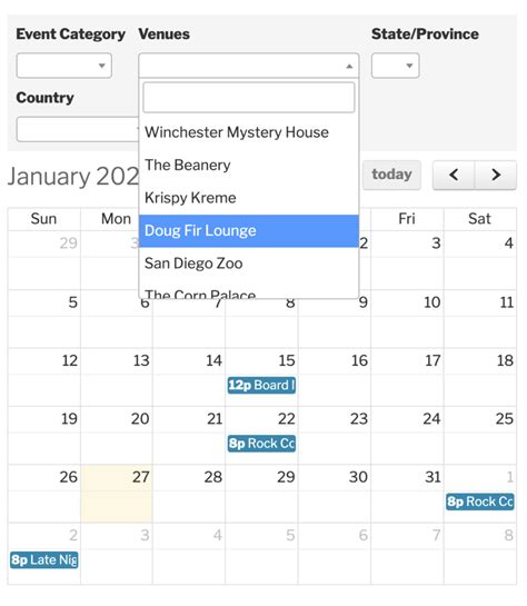 Using Calendar Filters and Categories