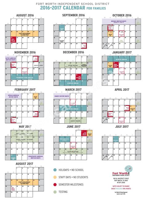 Using the FWISD Calendar to Plan Ahead