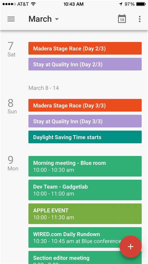 Google Calendar App on iPhone