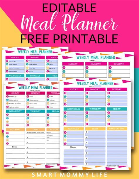 Using a Printable Meal Planner Template