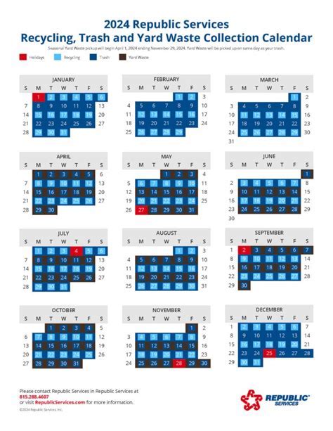 Using Republic Waste Calendars