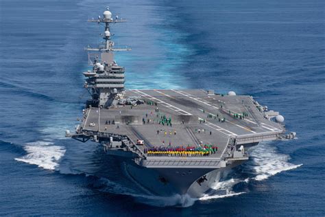 A photo of the USS 74 aircraft carrier in dry dock