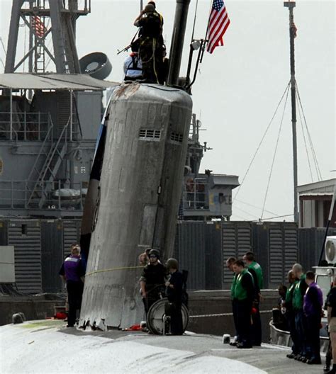 USS Hartford Collision Vessel Damage