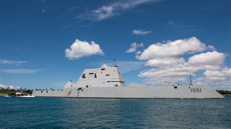 USS Michael Monsoor (DDG 1001) underway with other Navy ships