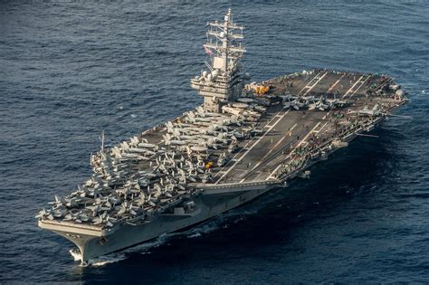 USS Ronald Reagan sailing through the ocean