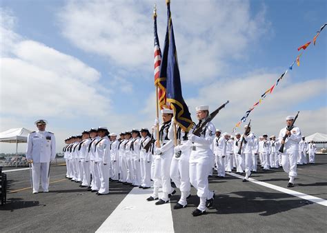 Change of command ceremony on USS Ronald Reagan