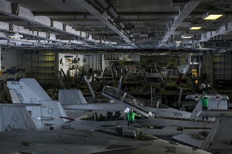 Hangar deck of USS Ronald Reagan