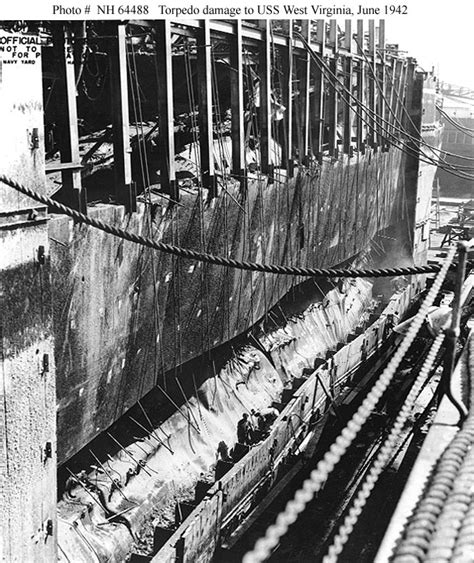 USS West Virginia battle damage