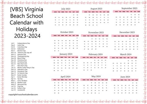 Va Beach Schools Calendar Benefits