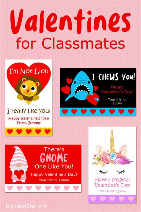 Valentine's Day Printable Cards for Classmates