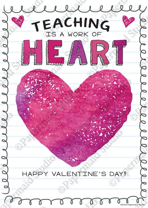 Valentine's Day Printable Cards for Teachers