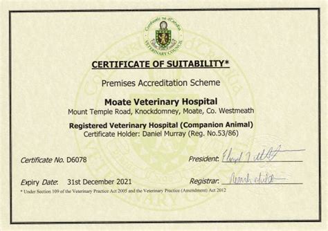 Vet credentials and accreditations