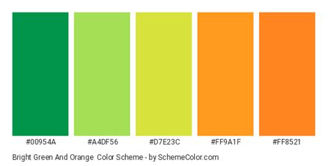 Vibrant Green Orange Color Combinations